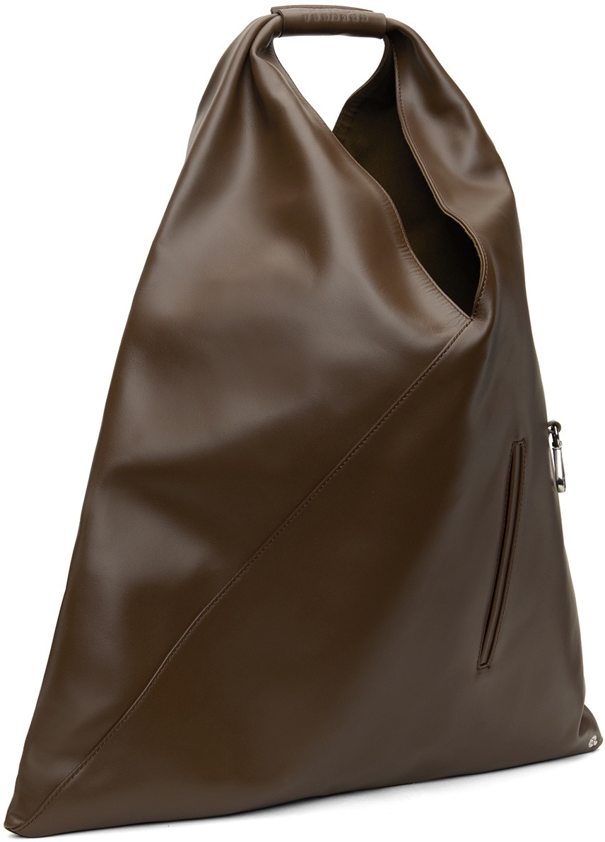 MM6 Maison Margiela Brown Triangle Medium Tote MM6 Maison