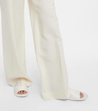 The Row Foulard wool, silk and linen straight pants