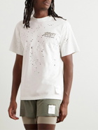 Satisfy - Distressed Logo-Print MothTech™ Cotton-Jersey T-Shirt - Neutrals