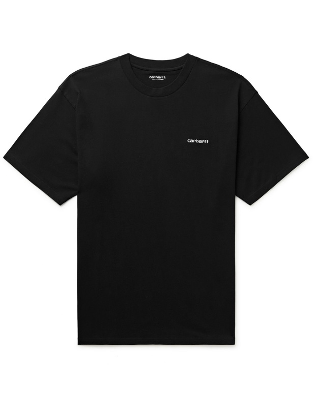 Photo: CARHARTT WIP - Logo-Embroidered Cotton-Jersey T-Shirt - Black