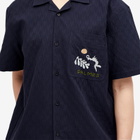Palmes Men's Garden Short Sleeve Shirt in Dark Blue
