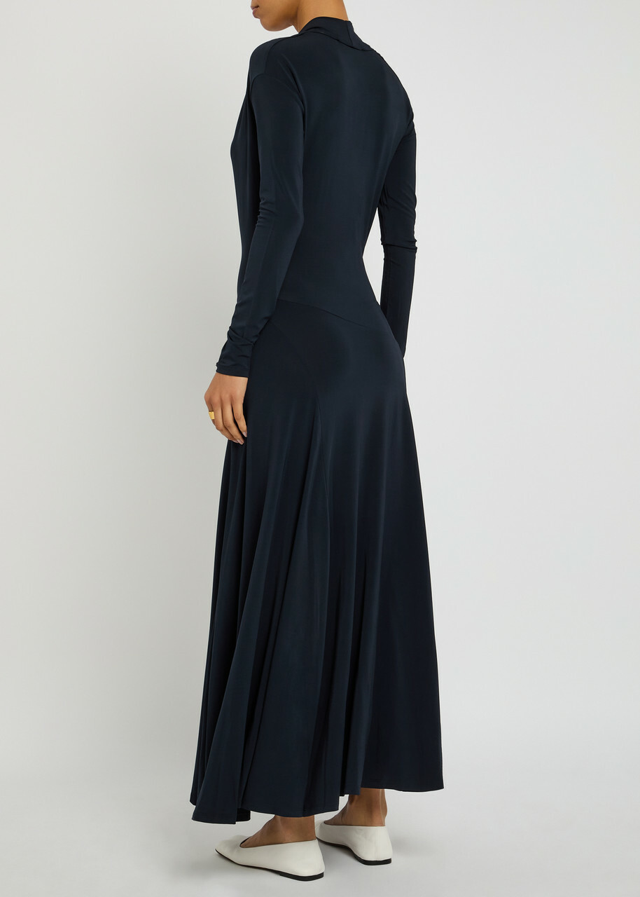 Tove Eadan Draped Stretch-jersey Maxi Dress Navy Tove