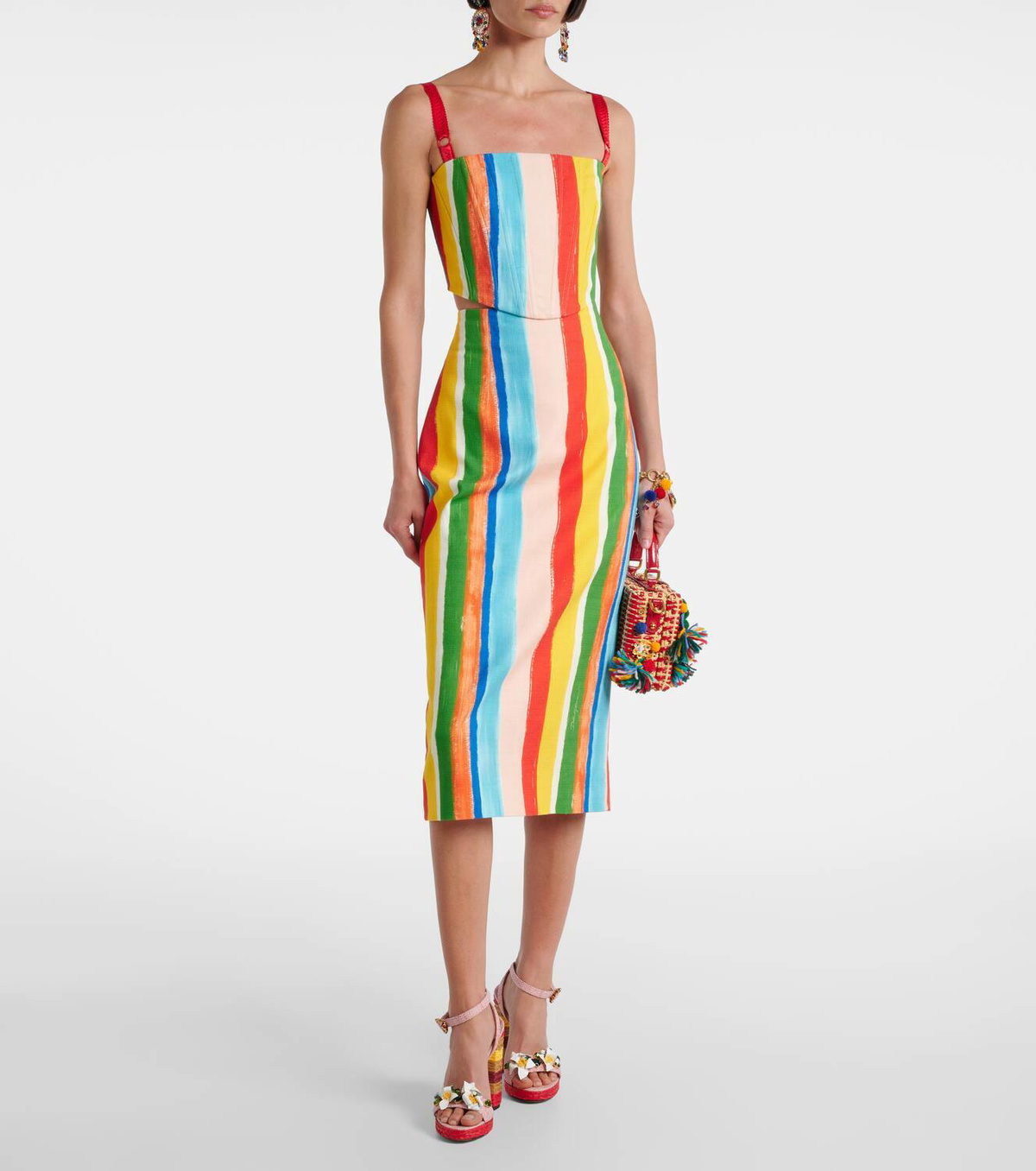 Dolce&Gabbana Striped cotton-blend tank top