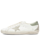 Golden Goose Men's Super Star Leather Sneaker in White/Green/Ice