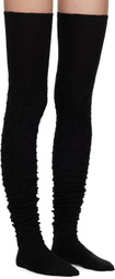 ANDREJ GRONAU SSENSE Exclusive Black Check Over-The-Knee Socks