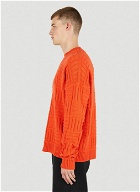Raised Knit Sweater in Orange