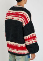 Nahmias Logo Striped-intarsia Wool Jumper Black
