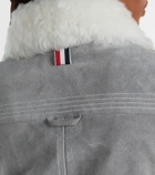 Thom Browne Shearling-trimmed suede jacket