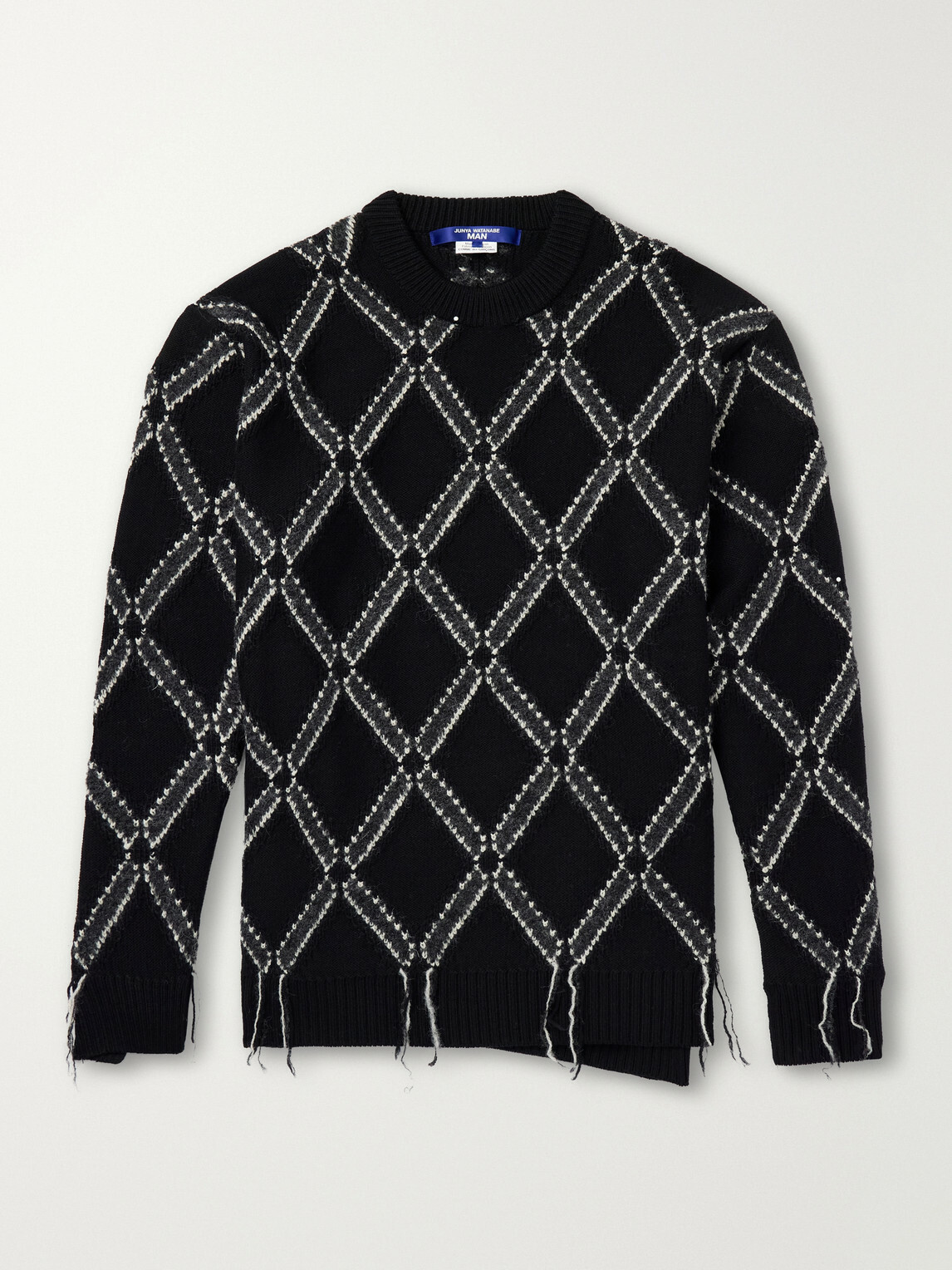 Junya Watanabe - Intarsia Wool-Blend Sweater - Black
