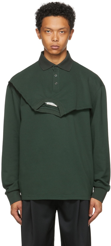 Photo: Feng Chen Wang SSENSE Exclusive Green Double Collar Long Sleeve Polo