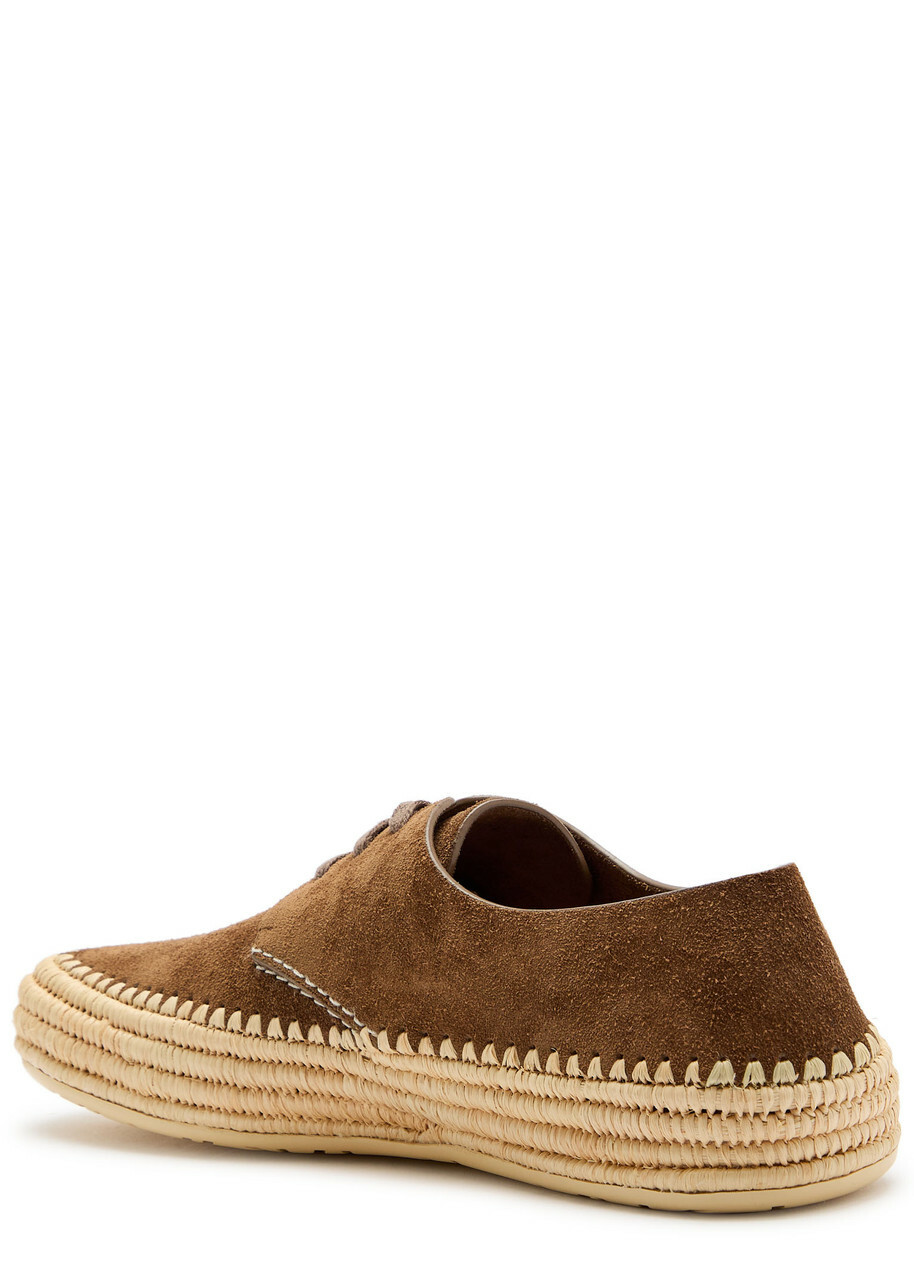 Loewe Rio Espadrille Brushed Suede Sneakers Taupe