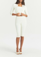 Skims Cropped Knit Cardigan Natural
