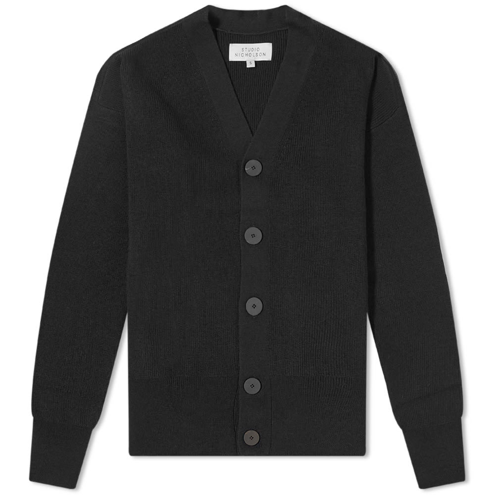 Studio Nicholson Ment Ribbed Knit Cardigan Studio Nicholson