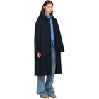A.P.C. Navy Water-Repellent Wool Coat