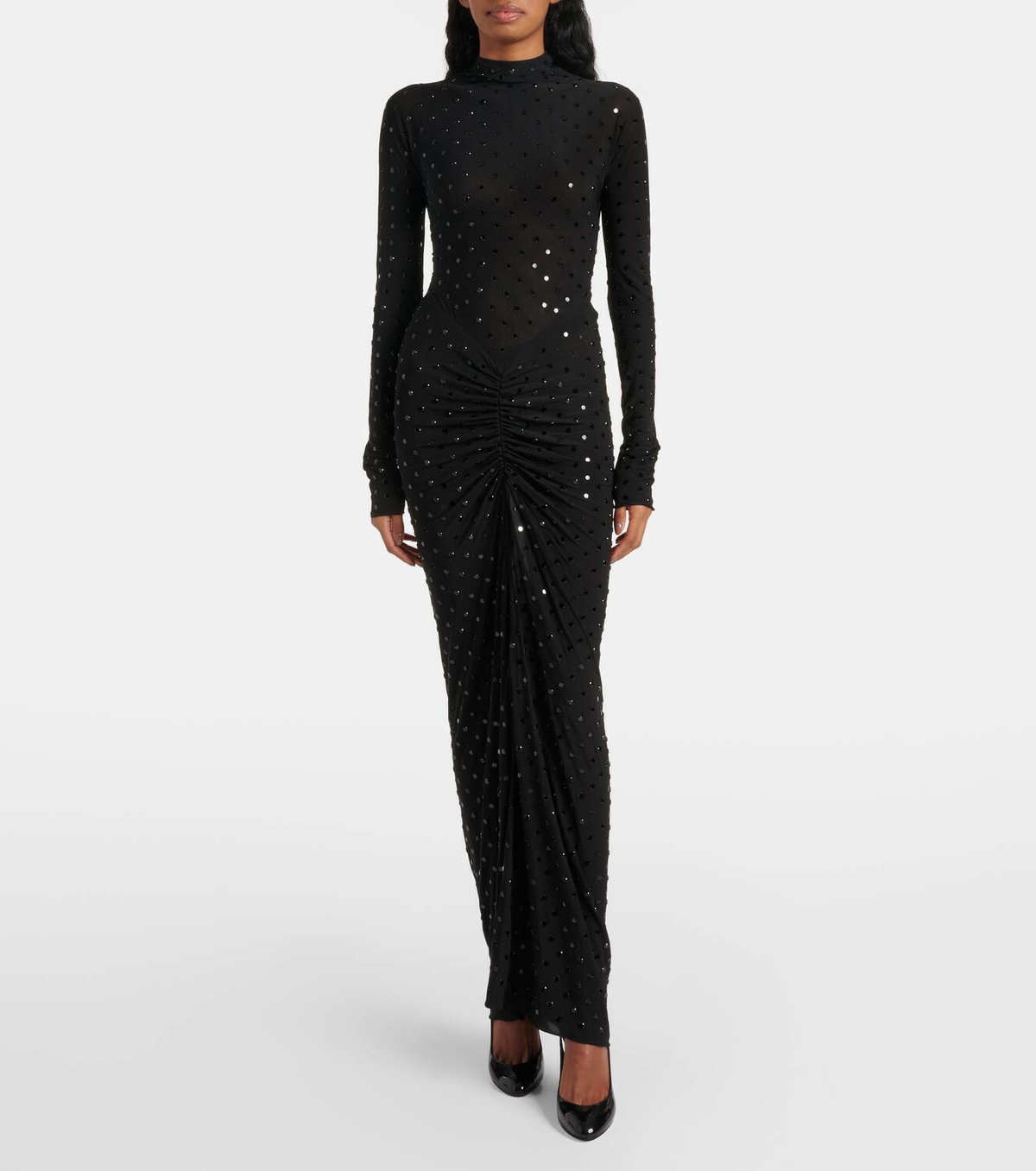 【ALAIA直営店】ROBE PATINEUSE EN MAILLE A SEQUINS Alaïa Robe Sequin Dress | Grey | FARFETCH