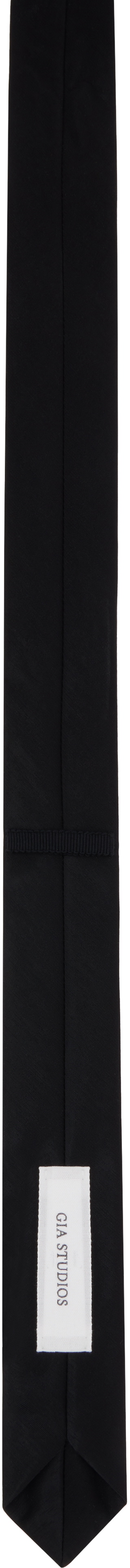 GIA STUDIOS Black Taffeta Tie Scarf