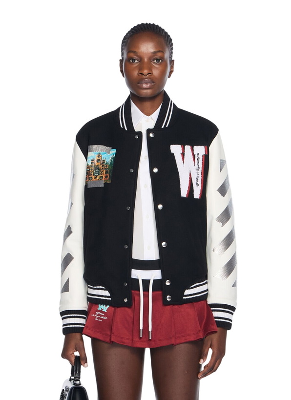 Photo: Off-White Wo Soundsystem Varsity Jacket