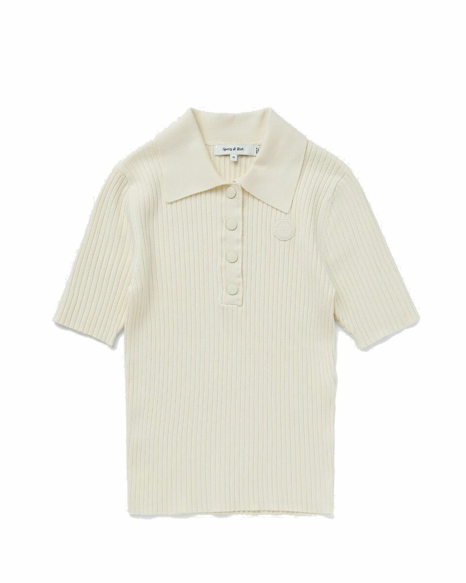 Photo: Sporty & Rich Srhwc Ribbed Polo Beige - Womens - Shortsleeves