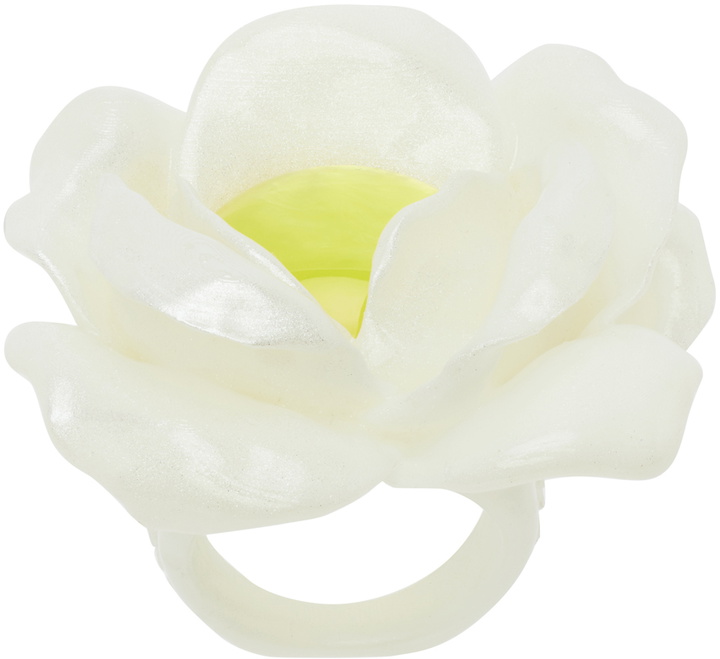 Photo: La Manso SSENSE Exclusive White & Yellow Tetier Bijoux Edition Rose Ring