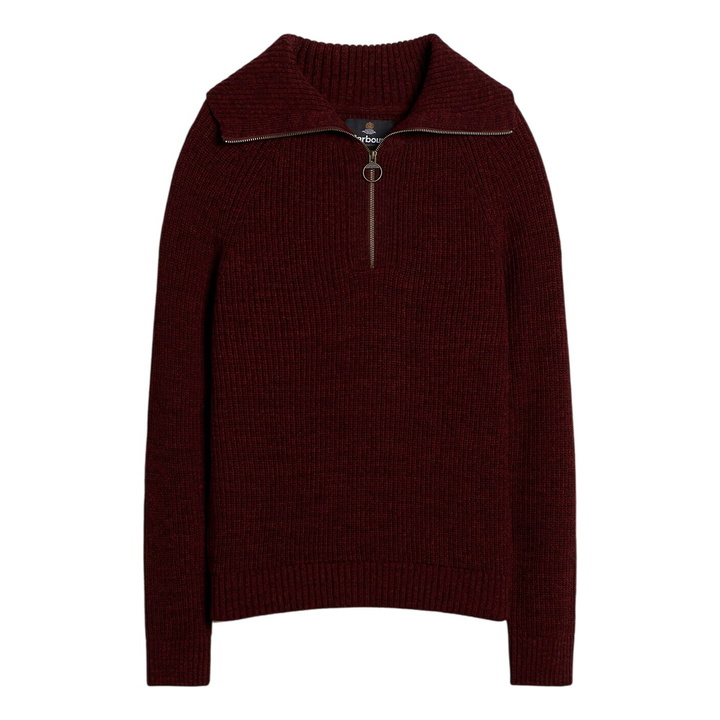 Photo: Barbour Men's Riggbay Knitted Half Zip Jumper in Chestnut