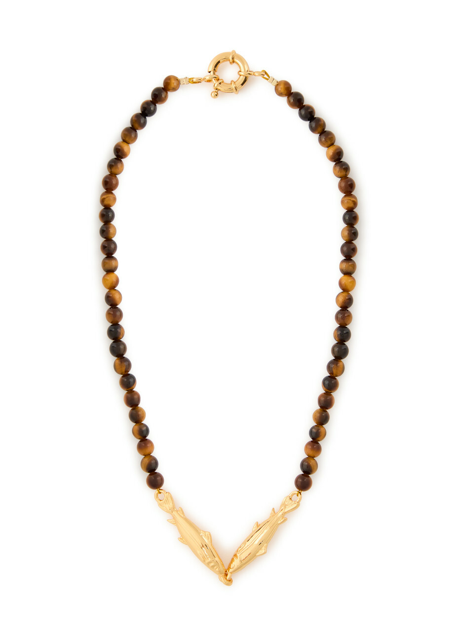 Timeless Pearly Beaded 24kt Gold-plated Necklace - Brown - One Size