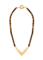 Timeless Pearly Beaded 24kt Gold-plated Necklace - Brown - One Size