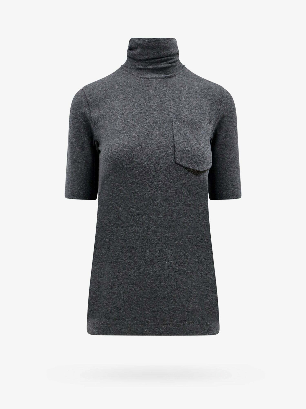 Tシャツ・カットソー BRUNELLO CUCINELLI Woman T-Shirt Grey 1 MPTC8BJ310 CV563 Brunello Cucinelli T Shirt Grey Womens Brunello Cucinelli