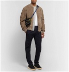 Acne Studios - Faux Leather and Cotton Corduroy-Trimmed Suede Bomber Jacket - Beige