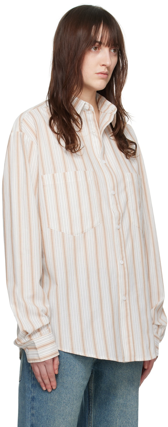 WYNN HAMLYN Off-White & Brown Patch Pocket Shirt