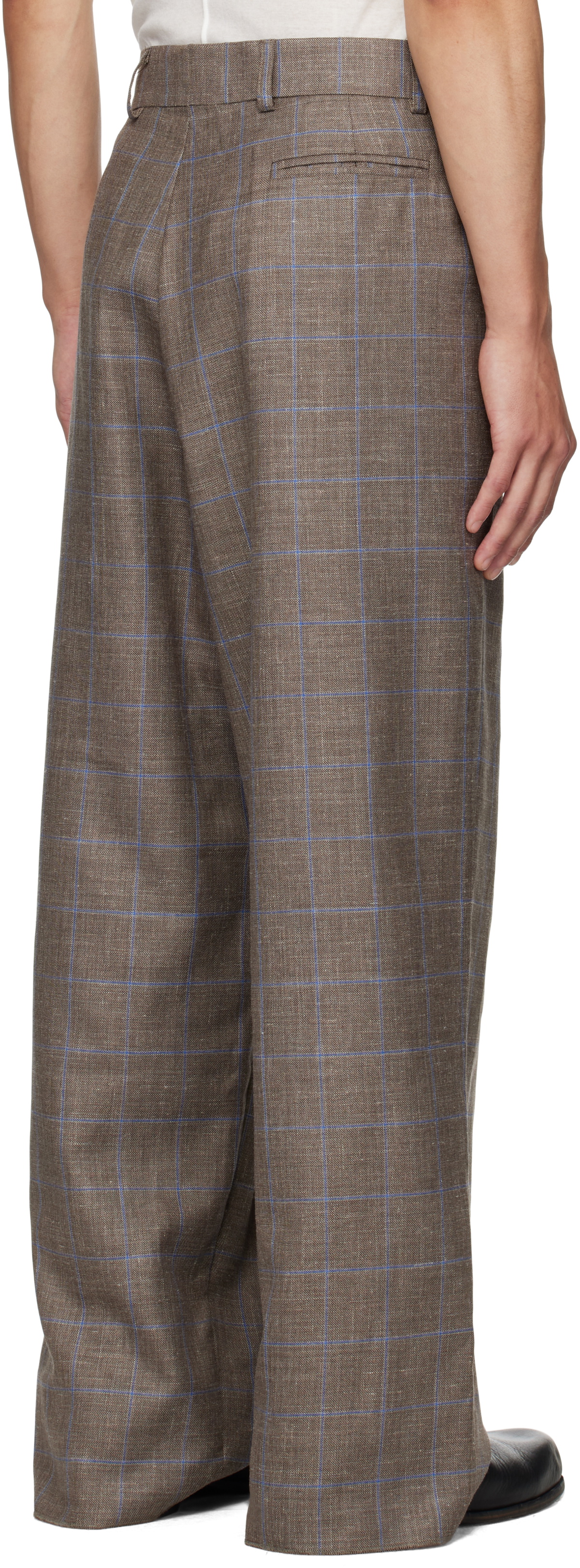 Bless Brown & Blue N°80 Ultrawidepleated Trousers