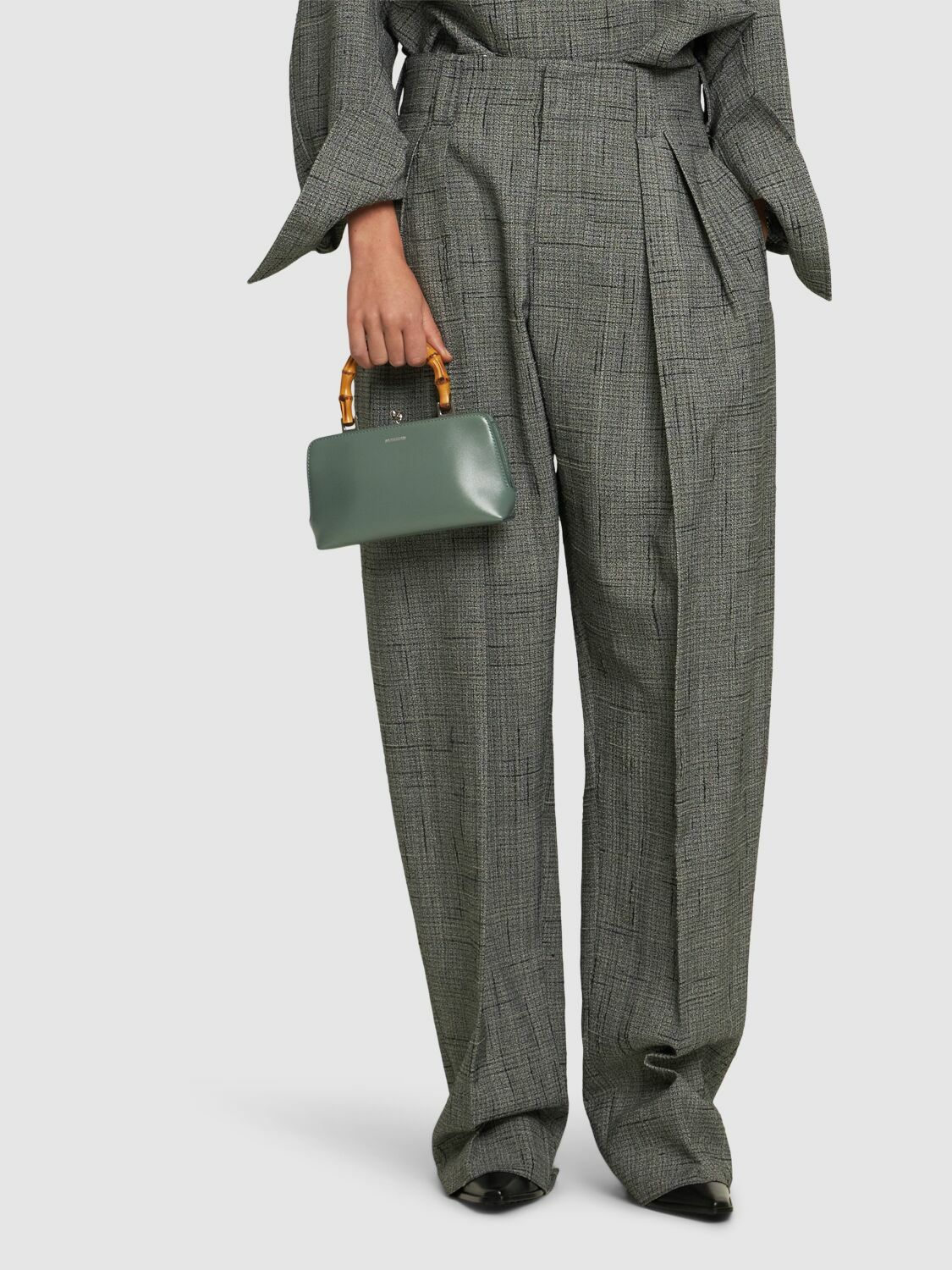 JIL SANDER - Mini Goji Bamboo Leather Top Handle Bag Jil Sander