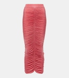 Alex Perry Embellished ruched jersey maxi skirt