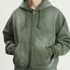 BEAMS Men's Fade Rivet Zip Hoodie in Fade Green