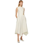 JW Anderson Off-White Linen Diamante Cut-Out Dress