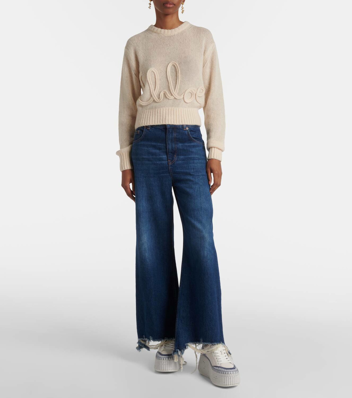 Chloé Name suede wedge sneakers