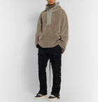 Fear of God - Oversized Faux Fur-Trimmed Fleece Hoodie - Brown