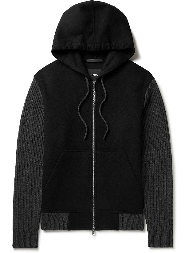 Photo: Theory - Wool and Cashmere-Blend Bomber Jacket - Black