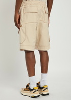 Moncler Grenoble Canvas Cargo Shorts Cream