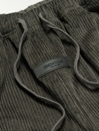 FEAR OF GOD ESSENTIALS - Logo-Appliquéd Cotton-Corduroy Drawstring Trousers - Black