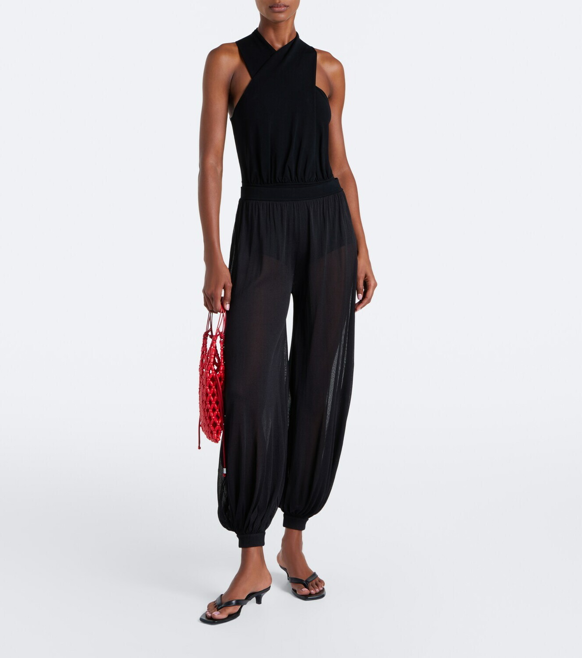Simkhai Flora sheer knit balloon pants