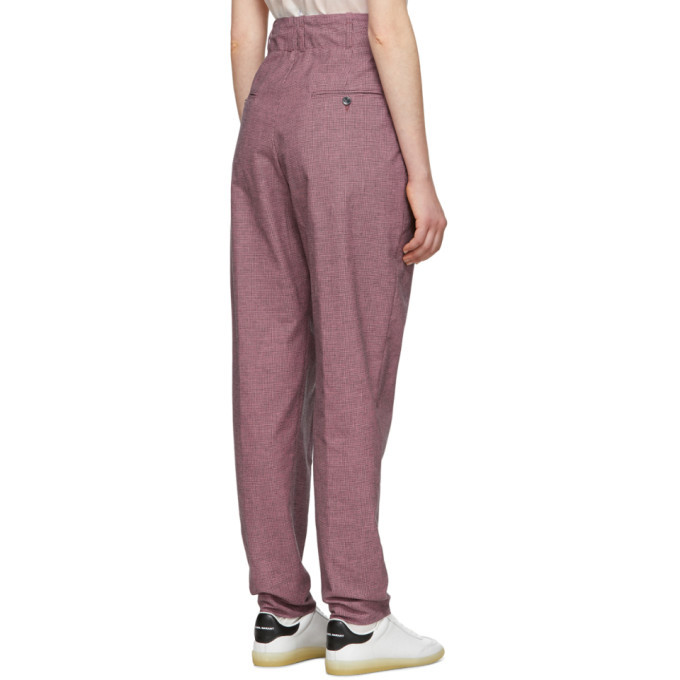Isabel Marant Etoile Purple and Black Linen Loulia Trousers