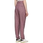 Isabel Marant Etoile Purple and Black Linen Loulia Trousers