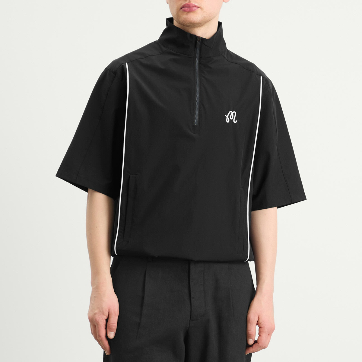 Malbon Men's Links Wind Shirt in Black