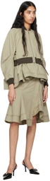 3.1 Phillip Lim Khaki Layered Flounce Bomber Jacket
