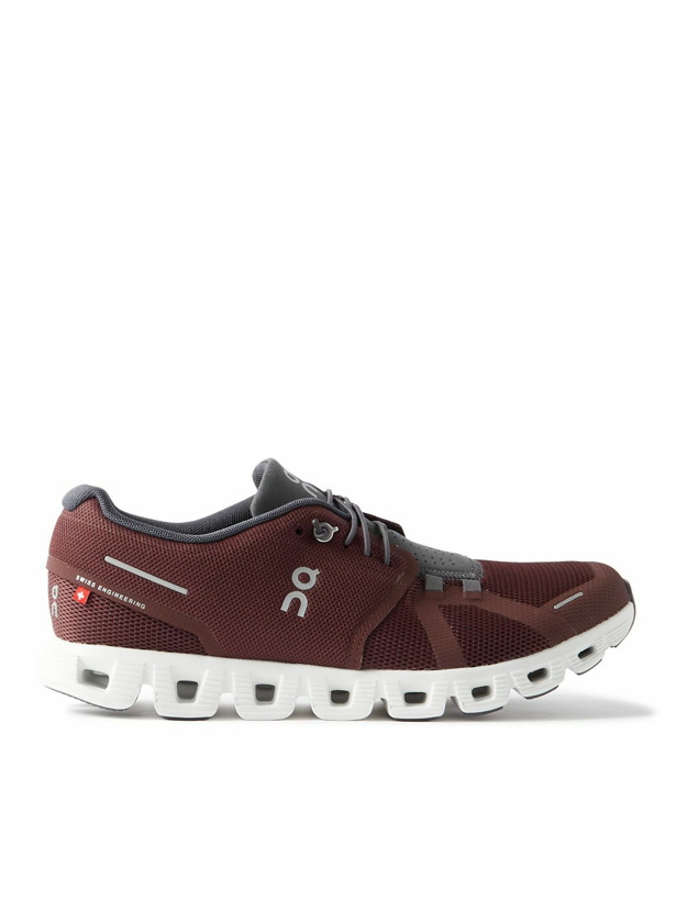 Photo: ON - Cloud 5 Rubber-Trimmed Mesh Sneakers - Brown