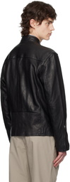 Polo Ralph Lauren Black Café Racer Leather Jacket