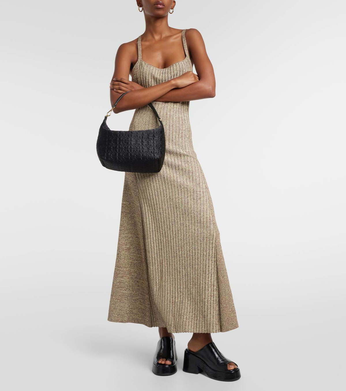 Ganni Butterfly Medium satin shoulder bag GANNI