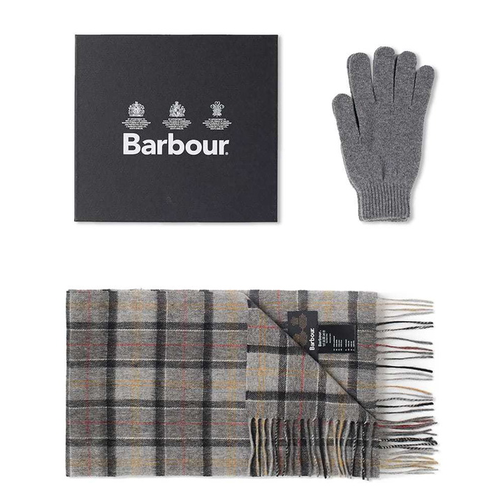 Photo: Barbour Scarf & Glove Gift Box Grey