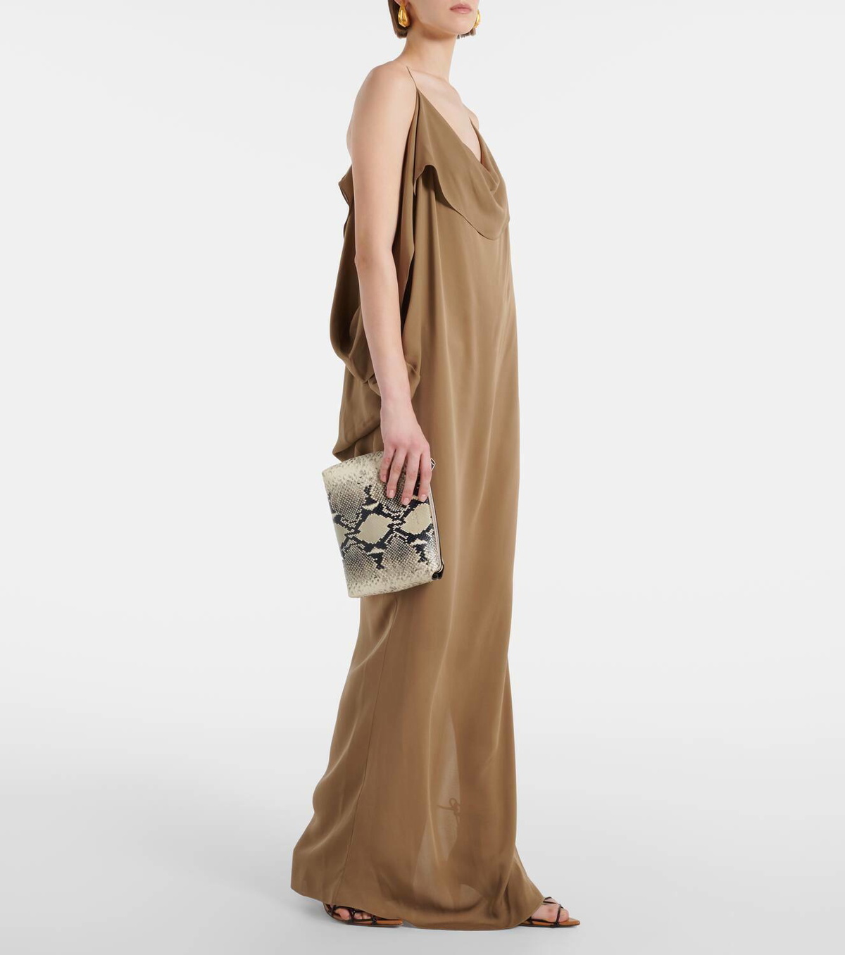 【KHAITE】Lina Crossbody Bag シダースエード カーフスキン Lina snake-effect leather crossbody bag in multicoloured