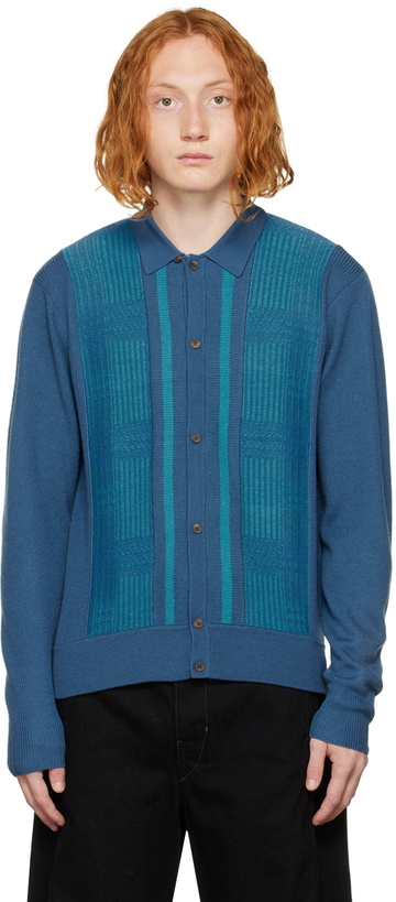 Photo: King & Tuckfield Blue Textured Cardigan